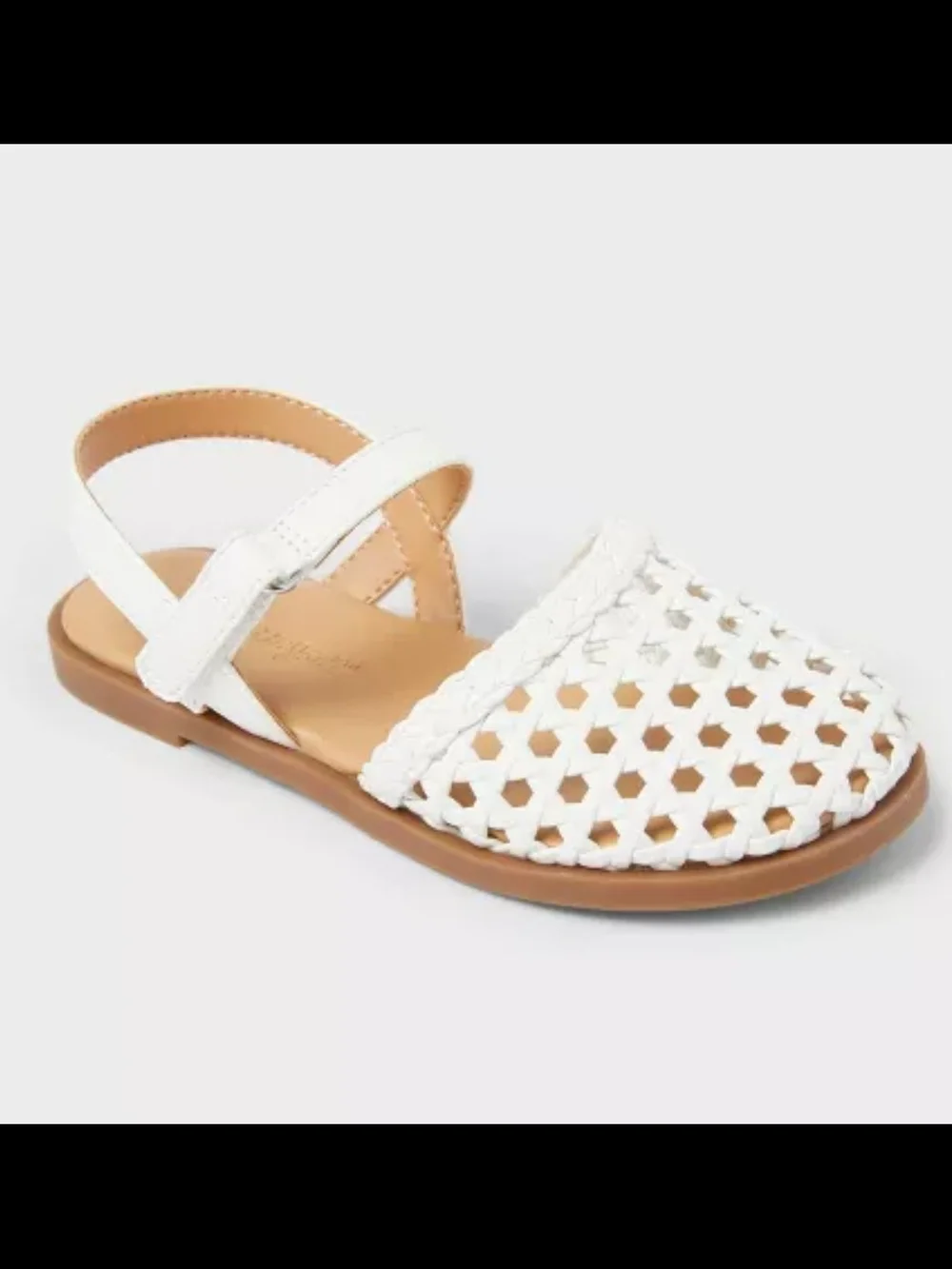Kids White Braided Slingback Sandals Makaya Size 5T